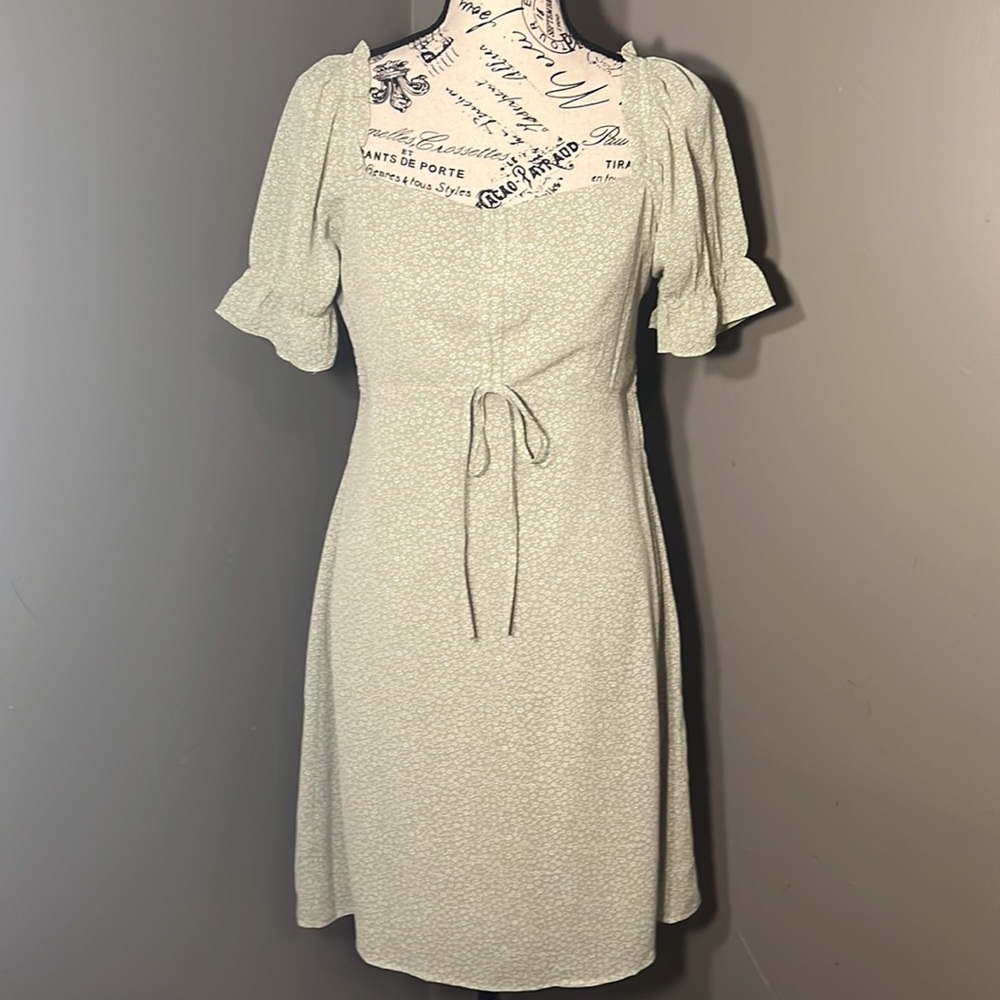 Paper Crane Puff Sleeve Sweetheart Dress
